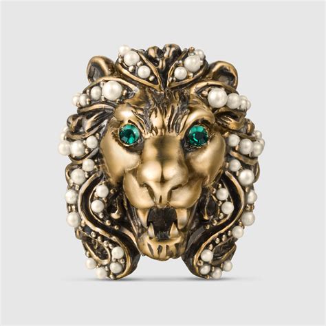 gucci jewelry ring|female Gucci lion ring.